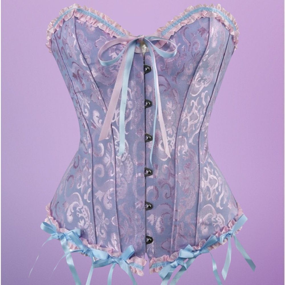 Beautiful Plus Size Lavender Corset - Picture 8 of 12